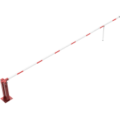 Manual barrier | with pneumatic spring | and hinged pole support | clear width: 7000 mm | with triangular lock and Euro profile cylinder lock at the main support